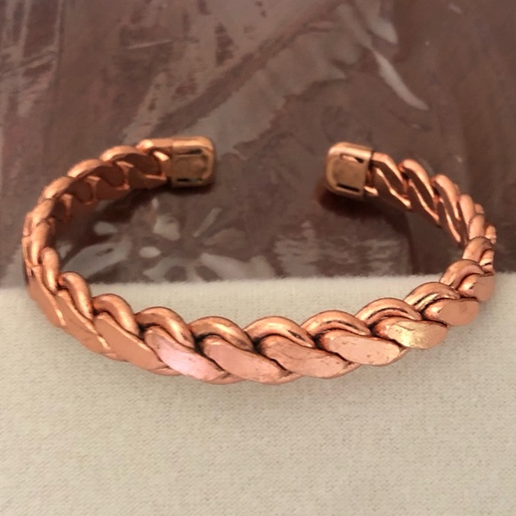 Pure Copper Bracelet Solid Classic Twist Design Copper Bracelet - Picture 3 of 11